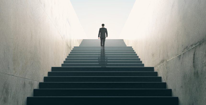 Ambitions,Concept,With,Businessman,Climbing,Stairs