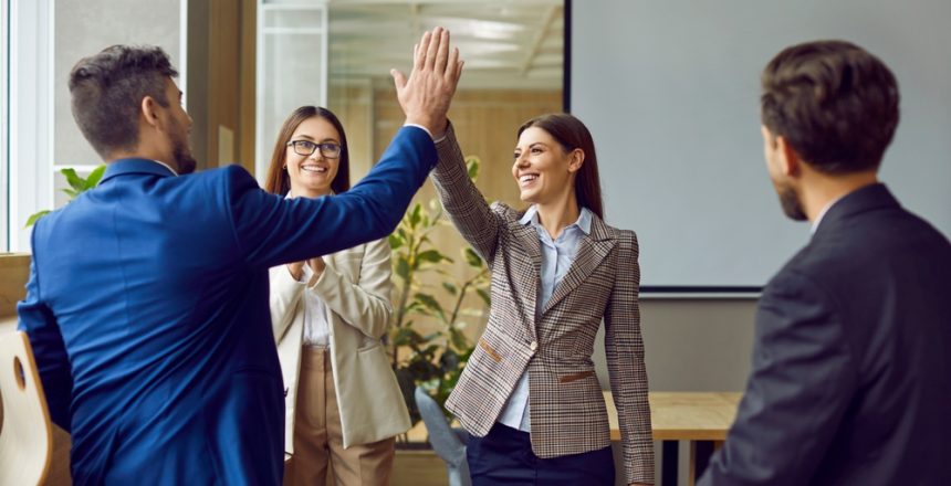 Business,People,High,Five,Happy,Team,Celebration,Or,Office,Greeting.